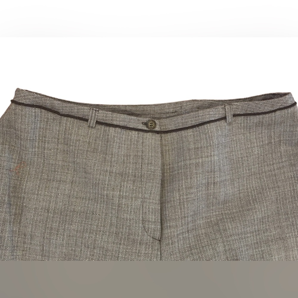 VINTAGE HERRINGBONE CROPPED PANT OLD MONEY QUIET LUXURY HARVE BERNARD SZ 16 - Picture 5 of 7